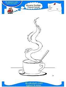 Çocuklar İçin Çay Boyama Sayfaları 